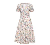 Queen Kerosin Damen Swingkleid Sommerkleid Paris France Eiffelturm Tour Eiffe L Rockabella 50S Retro Vintage V-Ausschnitt Kurzarm Allover-Print B Paris