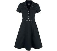 Queen Kerosin Swingkleid mit Rock in A-Linie und Buttonfly in der Front QK5201015000 Schwarz-XXL