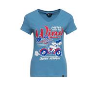 Queen Kerosin Damen T-Shirt | 50S | Rockabella | Vintage | Comic Art | Cartoon | Retro | Woman | Humorous | Print | Motorrad | Biker Faster Than The Wind