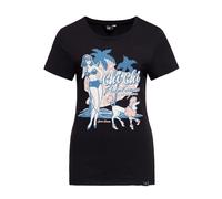 Queen Kerosin Damen Chi Chi Beach Poodle T-Shirt Schwarz-XS