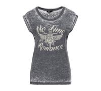 Queen Kerosin Damen Enyzm Wash Sleeveless T-Shirt "No Time" QKU41021 Black-XXL
