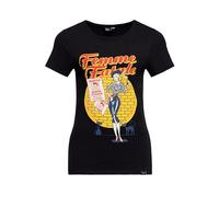Queen Kerosin Damen T-Shirt Femme Fatale Vintage Retro Rockabilly 50s Cat Print Artwork Comic Femme Fatale