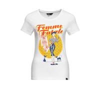 Queen Kerosin Damen T-Shirt Femme Fatale Vintage Retro Rockabilly 50s Cat Print Artwork Comic Femme Fatale