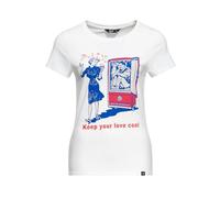 Queen Kerosin Damen Basic T-Shirt "Cool Love" QKU41010 Off White-S
