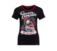 Queen Kerosin Damen T-Shirt Mit Cowgirl-Motiv Im 50s-Stil We Can Do It