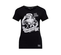 Queen Kerosin Damen T-Shirt Mit Retro-Artwork Nobody Gives A Shit