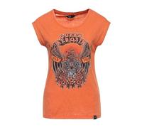 Queen Kerosin Wild & Free Damen T-Shirt, orange, Größe L