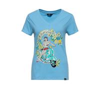 Queen Kerosin Vintage Love Damen T-Shirt, blau, Größe S