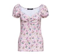 Queen Kerosin Damen Poodle T-Shirt Pink-L