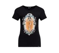 Queen Kerosin Damen T-Shirt · Top · Mit Frontprint · Artwork · Druck · Cocktail · Longdrink · Pinup · Rockabella · Roses · Cross · Retro · Vintage · Rundhals · Elastan · Slim Fit · Holy Aperoli