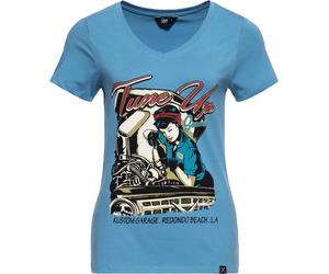 Queen Kerosin Damen T Shirt - Tune Up QK4195358075 Blue Heaven-XS