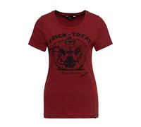 Queen Kerosin Print-Shirt mit vintage Helloween Front Print Trick Or Treat, rot, XS terra