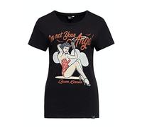Queen Kerosin Damen Chi Chi Beach Poodle T-Shirt Schwarz-XL