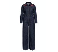 Queen Kerosin Damen Western Overall Roses Denim XS