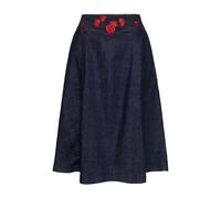 Queen Kerosin Damen Western Swingrock Roses Denim XS