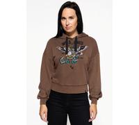 Queen Kerosin Hoodie QKI14002 Dunkelbraun-S