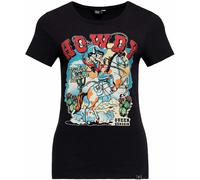Queen Kerosin Damen T-Shirt · Printshirt · Vintage · Western · 50s · Retro · Rockabella · Rockabilly · Slim Fit · Elastisch · Rundhals · Kurzarm · Howdy