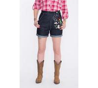 Queen Kerosin Jeansshorts mit Stickereien im Western-Look QK4190419063 Dunkelblau-XXL