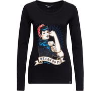 Queen Kerosin Langarmshirt QKI22002 Schwarz-XS