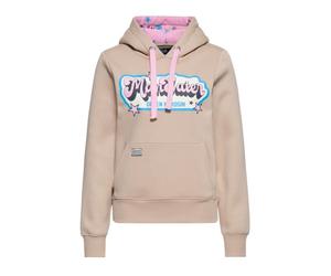 Queen Kerosin Man Eater Hoodie Kapuzenpullover beige in L