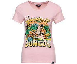 Queen Kerosin Queen Of The Jungle Damen T-Shirt, pink, Größe XS