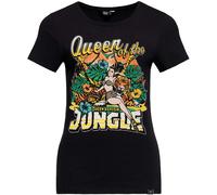 Queen Kerosin Queen Of The Jungle Damen T-Shirt, schwarz, Größe M