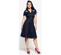 Queen Kerosin Damen Denim Jeanskleid | Regular Fit | Western | Stickerei