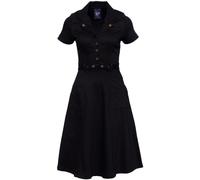 Queen Kerosin Swingkleid mit Rock in A-Linie und Buttonfly in der Front QK5201015000 Schwarz-M