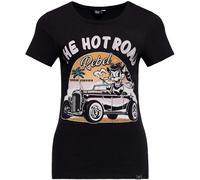 Queen Kerosin The Hot Road Rebel Damen T-Shirt, schwarz, Größe M