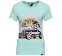 Queen Kerosin The Hot Road Rebel Damen T-Shirt, türkis, Größe XS
