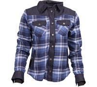 Queen Kerosin Troublemaker Blanko Adventure Damen Hemd, blau, Größe XS