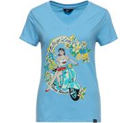 Queen Kerosin Vintage Love Damen T-Shirt, blau, Größe XS