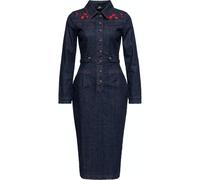Queen Kerosin Western Pencil Kleid QKI26011 Denim-XXL
