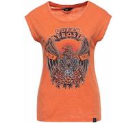 Queen Kerosin Wild & Free Damen T-Shirt, orange, Größe S