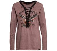 Queen Kerosin Wild Ones Ride Free Damen Langarmshirt, pink, Größe L