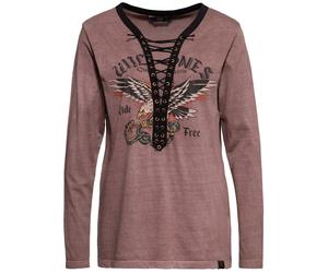 Queen Kerosin Wild Ones Ride Free Damen Langarmshirt, pink, Größe M