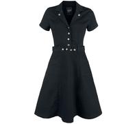Queen Kerosin Swingkleid mit Rock in A-Linie und Buttonfly in der Front QK5201015000 Schwarz-M