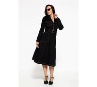 Queen Kerosin Workwear Swing-Dress QKI16002 Schwarz-XS