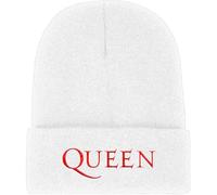 Queen Mütze Beanie Classic Band Logo Nue offiziell Weiß Unisex One Size