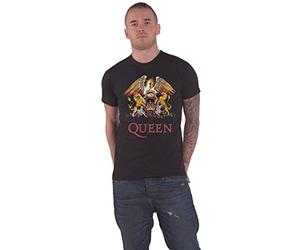 Queen Offizielles Classic Crest T-Shirt, Schwarz, S
