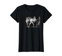 Queen Offizielles Freddie Mercury Live Schwarz- und Weißfoto T-Shirt, Damen, Schwarz, XS