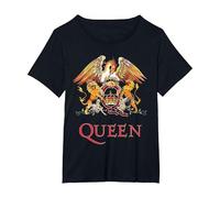 Queen Offizielles klassisches Wappen T-Shirt T-Shirt, Damen Große Größen, Schwarz, 2X