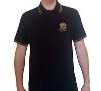 Queen Polo Shirt Crest Logo Nue offiziell Herren Schwarz S