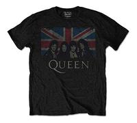 Rock Off Trade Herren-T-Shirt Queen Union Jack – Retail Pack – Schwarz – Größe S
