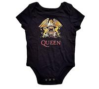 Queen Schlafstrampler Classic Crest Band Logo Nue offiziell Schwarz 0 to 24 XX Large (24 Months)
