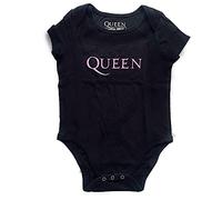 Queen Schlafstrampler Rosa Band Logo Nue offiziell Schwarz 0 to 24 Months XX Large (24 Months)