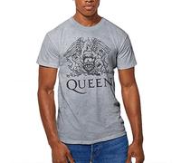 Queen T Shirt Classic Crest Band Logo Nue offiziell Dip Dye on Weiß Unisex