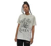 Queen T Shirt Classic Crest Band Logo Nue offiziell Dip Dye on Weiß Unisex