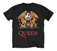 Queen T Shirt Classic Crest Band Logo Nue offiziell Unisex Schwarz XXXL