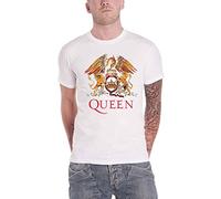 Queen T Shirt Classic Crest Band Logo Nue offiziell Unisex Weiß XXXL